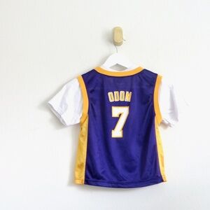 NBA Los Angeles Lakers LAMAR ODOM Jersey Purple Boys SZ 4-5 Years